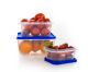 Fendex New 700 ML, 1400 ML, 2400 ML Square Shape Food Storage Kitchen Container Set Of 3 (Blue))