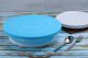 Fendex New Cake Decorating Turntable 360 Rotation and Display Stand Plastic Cake Server  (White & Blue)