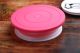 Fendex New Cake Decorating Turntable 360 Rotation and Display Stand Plastic Cake Server  (White & Pink)