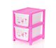 Fendex New 2 Layer Printed Plastic Modular Drawer for Home Office Hospital Parlor School Doctors and Kids Multi-Purpose Storage Box (Pink)