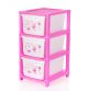 Fendex New 3 Layer Printed Plastic Modular Drawer for Home Office Hospital Parlor School Doctors and Kids Multi-Purpose Storage Box (Pink)