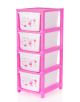 Fendex New 4 Layer Printed Plastic Modular Drawer for Home Office Hospital Parlor School Doctors and Kids Multi-Purpose Storage Box (Pink)
