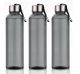 Fendex New 1100 ML Classic Round Shape Black Color Office College Sports Water Drinking Bottles Set Of 3
