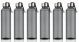 Fendex New 1100 ML Classic Round Shape Black Color Office College Sports Water Drinking Bottles Set Of 6