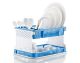 Fendex New Large Sink Set 2 Layer Dish Rack Drainer with Tray for Kitchen Dish Drainer Kitchen Rack (Blue)
