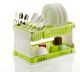 Fendex New Large Sink Set 2 Layer Dish Rack Drainer with Tray for Kitchen Dish Drainer Kitchen Rack (Green)