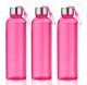 Fendex New 1100 ML Classic Round Shape Pink Color Office College Sports Water Drinking Bottles Set Of 3