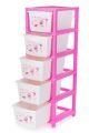 Fendex New 5 Layer Printed Plastic Modular Drawer for Home Office Hospital Parlor School Doctors and Kids Multi-Purpose Storage Box (Pink)