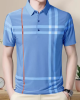 EyeBogler  Checkered Men Polo Neck Light Blue T-Shirt