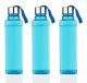 Fendex New 1100 ML Classic Square Shape Blue Color Office College Sports Water Drinking Bottles Set Of 3