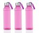 Fendex New 1100 ML Classic Square Shape Pink Color Office College Sports Water Drinking Bottles Set Of 3